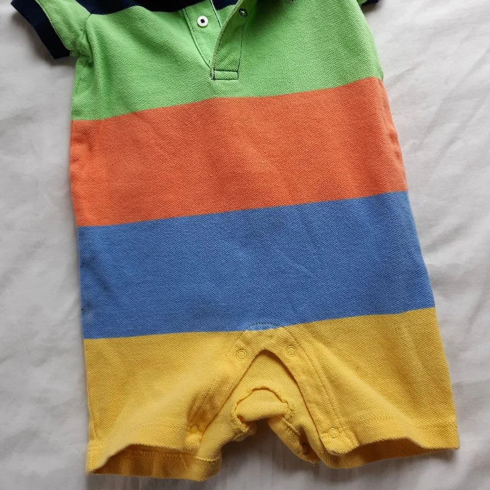 Ralph Lauren Striped Boys Onesie